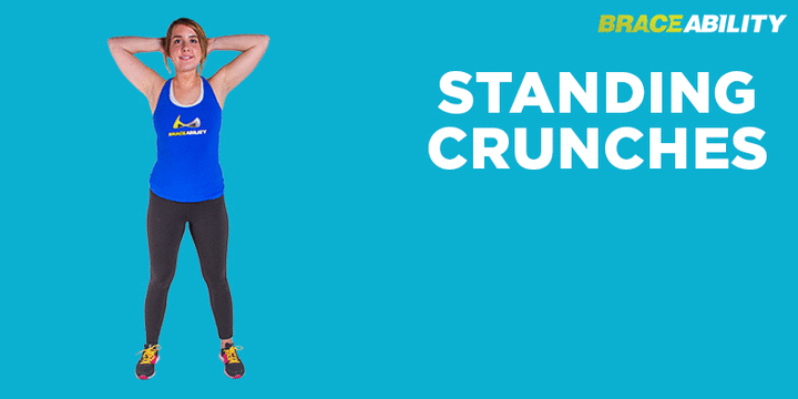 Standing crunch workout to do while you are pregnant to prevent SI joint pain