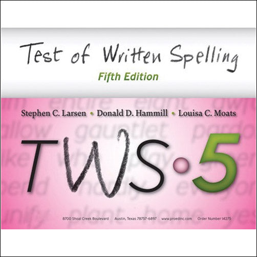 Test of Written Spelling - Fifth Edition (TWS-5) – Gander Publishing