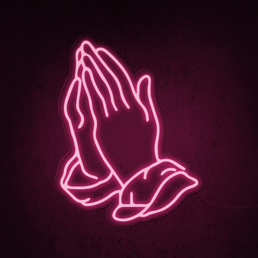 Praying Hands Neon Sign