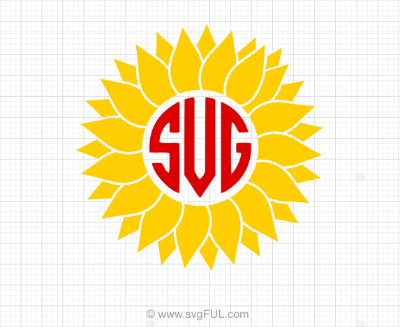 Download Sunflower Monogram SVG Clipart - svgFUL