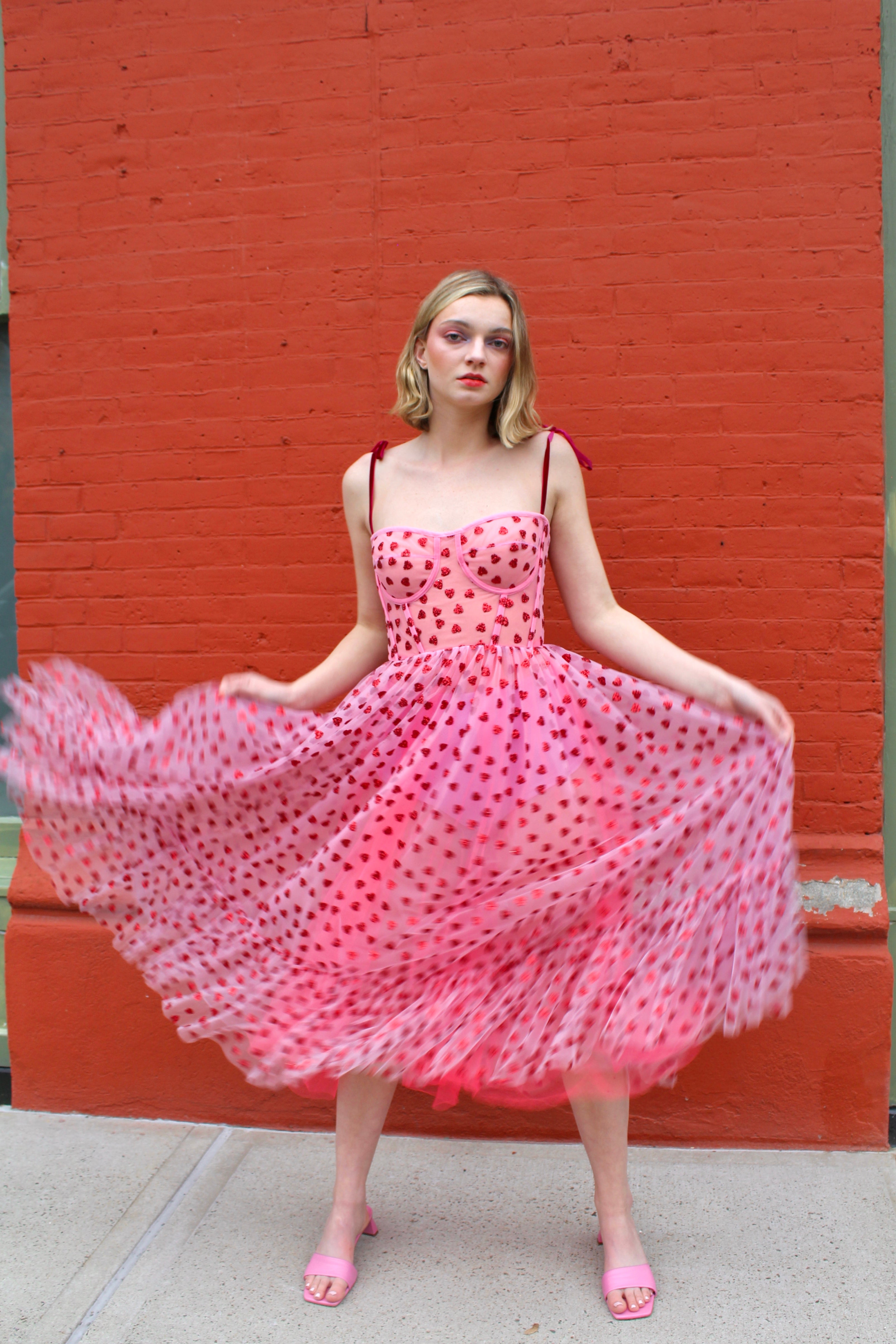 pink & red dress