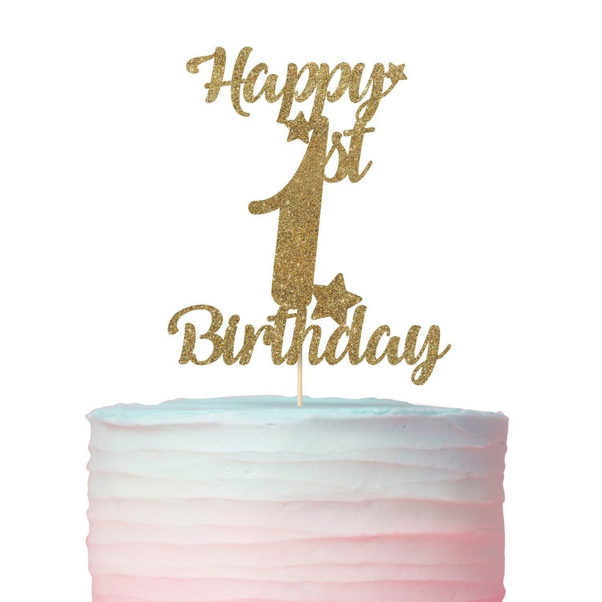 Happy 1st Birthday Cake Topper First Birthday Decoration Pomchick