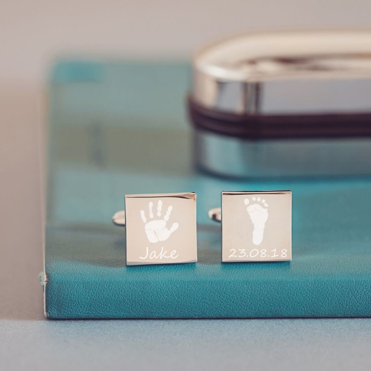 personalised handprint cufflinks