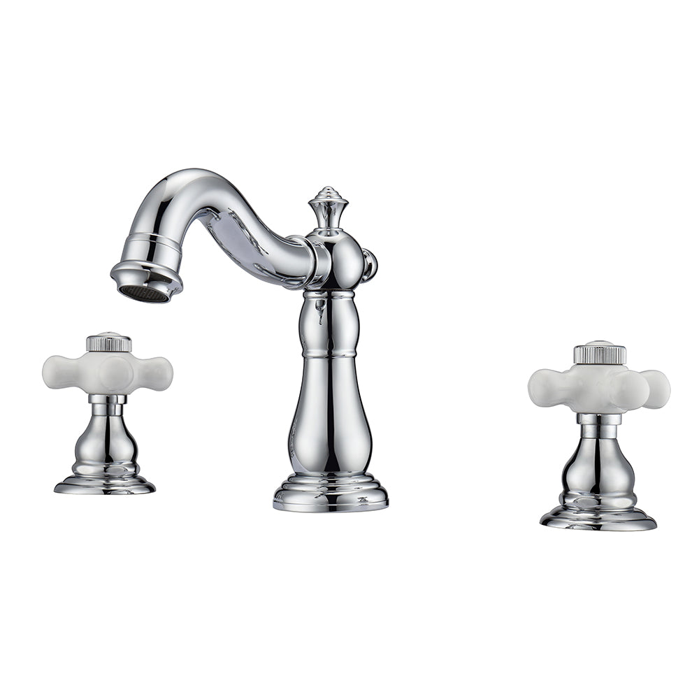 Aldora Widespread Lavatory Faucet With Porcelain Cross Handles