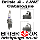 Brisk Spark Plugs, A Line, Platinum plugs, model range, catalogue, chart 