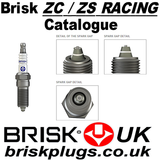 Brisk ZC ZS Racing Spark Plugs Catalogue, variants, chart application, information