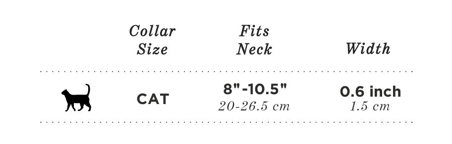 Cat collar size chart