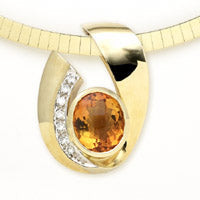 Citrine gemstone necklace pendant