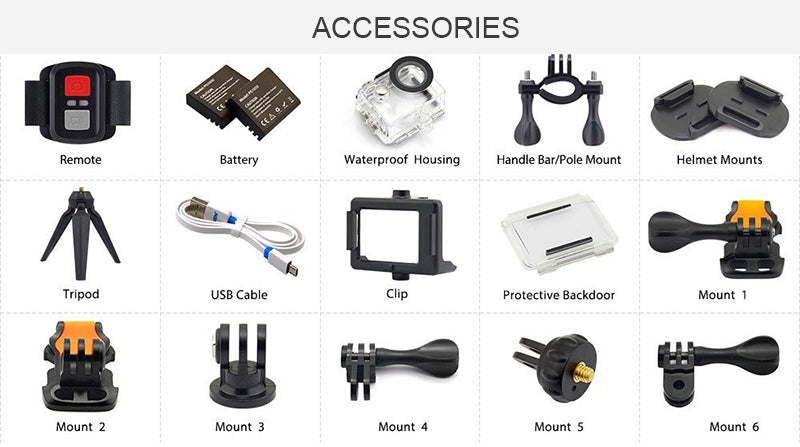 4k action camera accessories