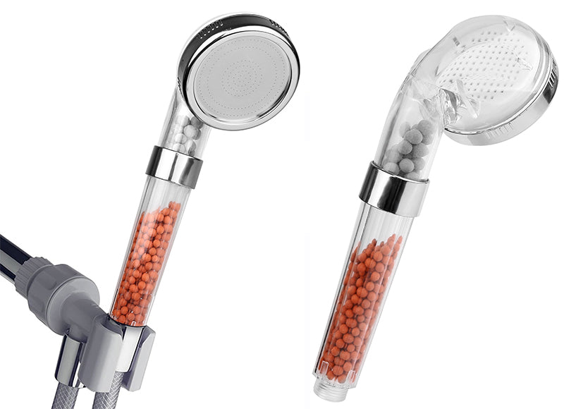 ionic shower head filter front and back view