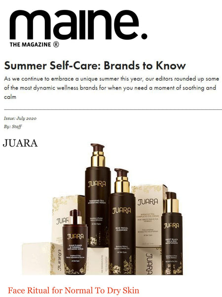 "As we continue to embrace a unique summer this year, our editors rounded up some of the most dynamic wellness brands for when you need a moment of soothing and calm"   THE JUARA FACE RITUAL FOR NORMAL TO DRY SKIN