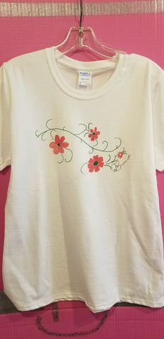 flower t-shirt, Deborah Beaumont Design t-shirt, short sleeve t-shirt