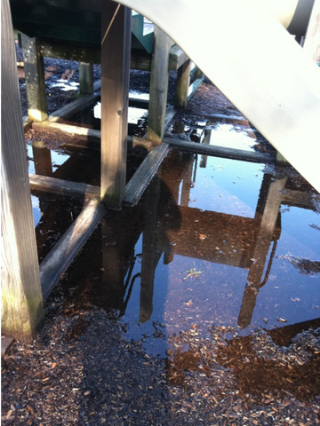 bad drainage system in a playground