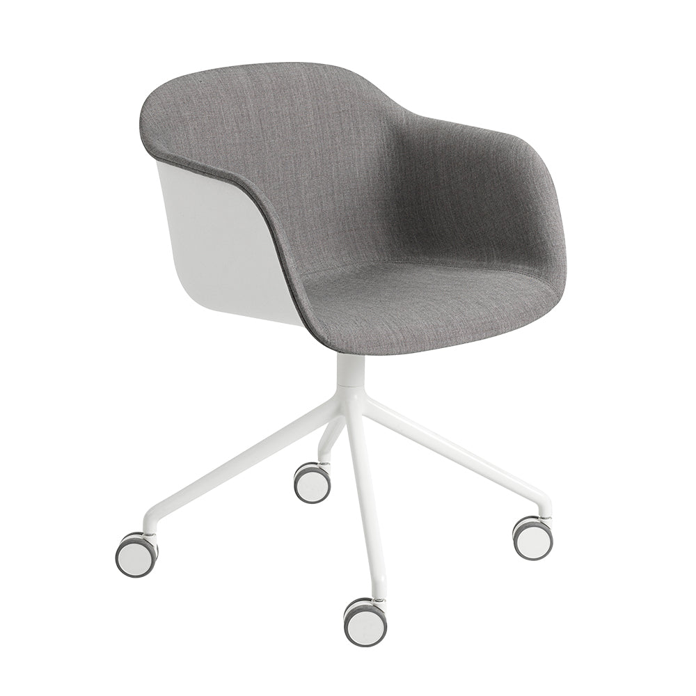 Fiber Armchair Swivel Base With Castors: Upholstered