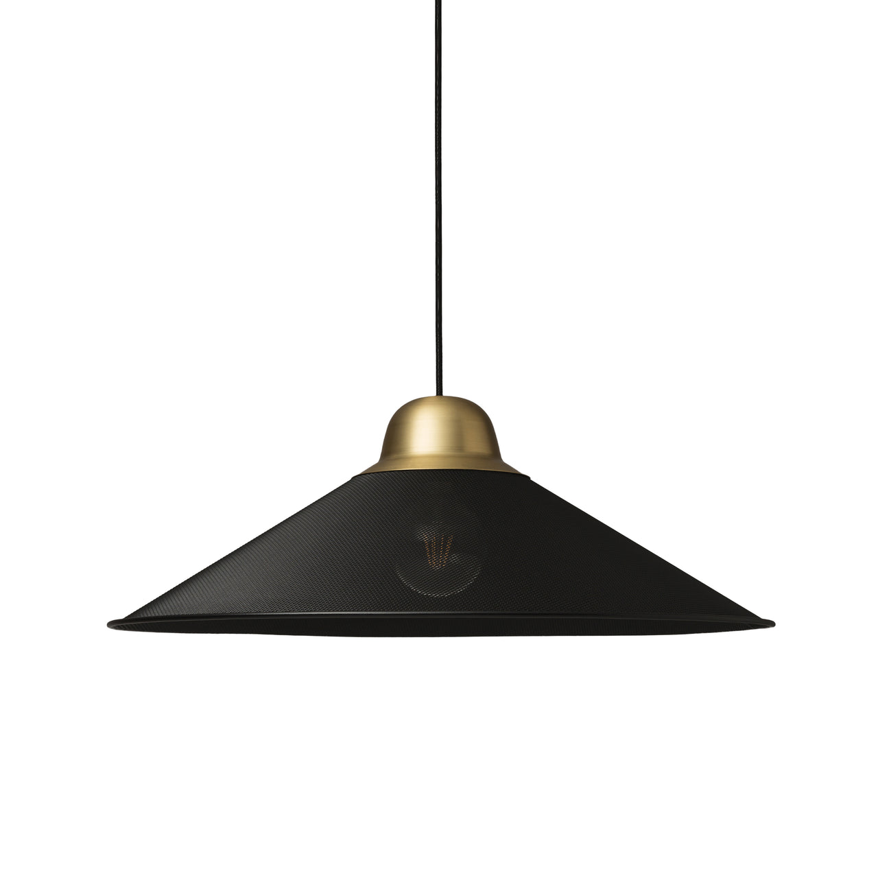 Aura Pendant Light: Large + Black + Brass