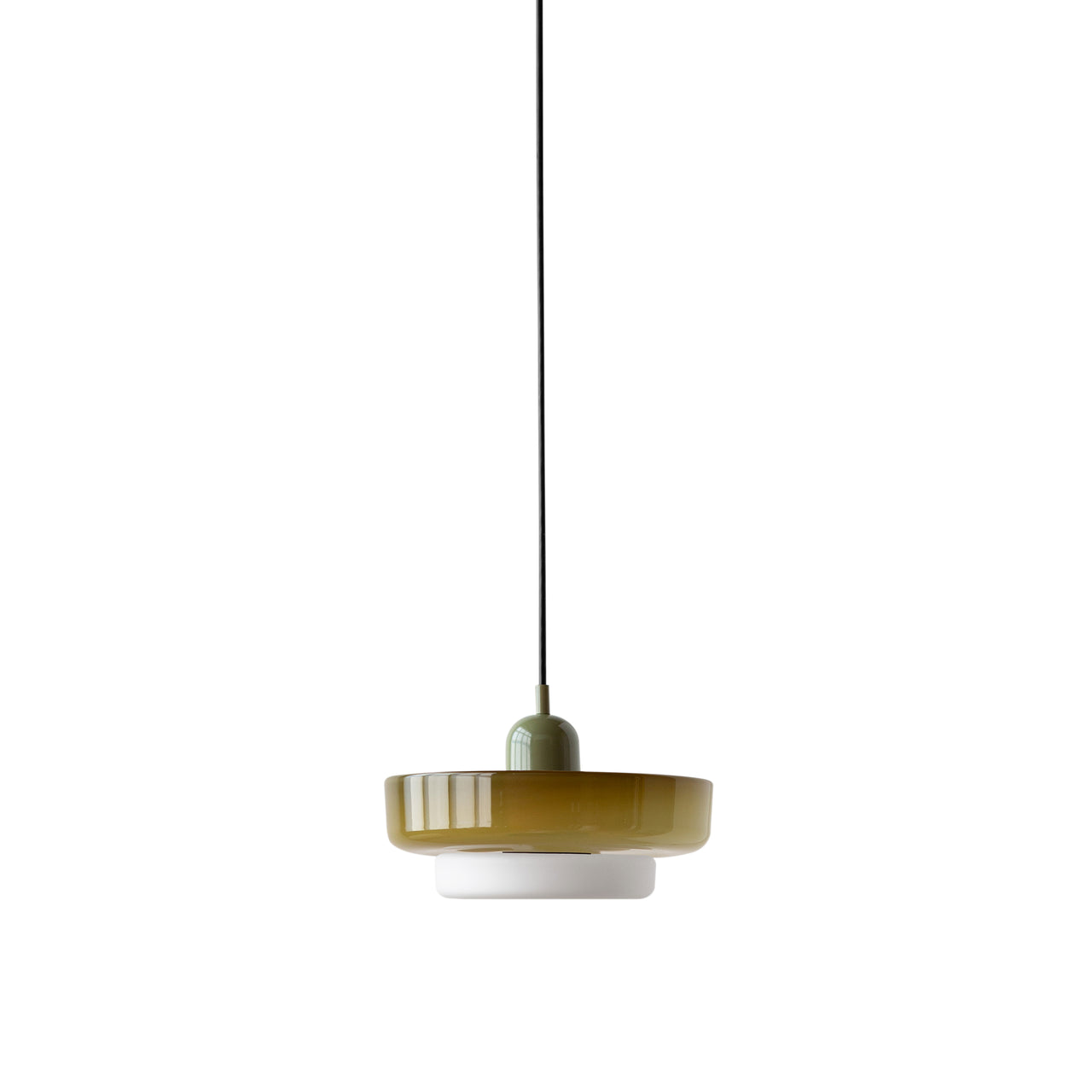 Reverse Disc Puck Pendant: Pistachio + Reed Green