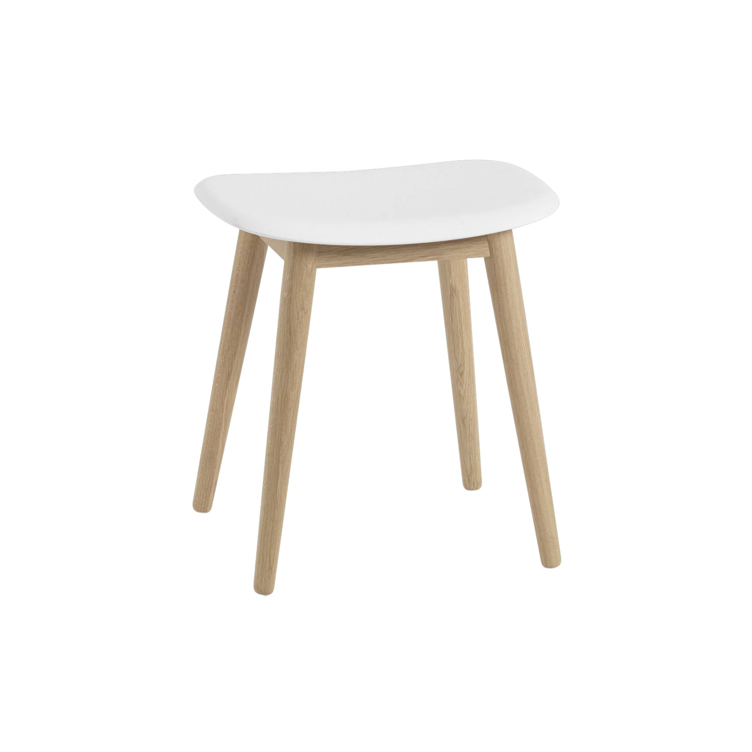 Fiber Stool: Wood Base Upholstered