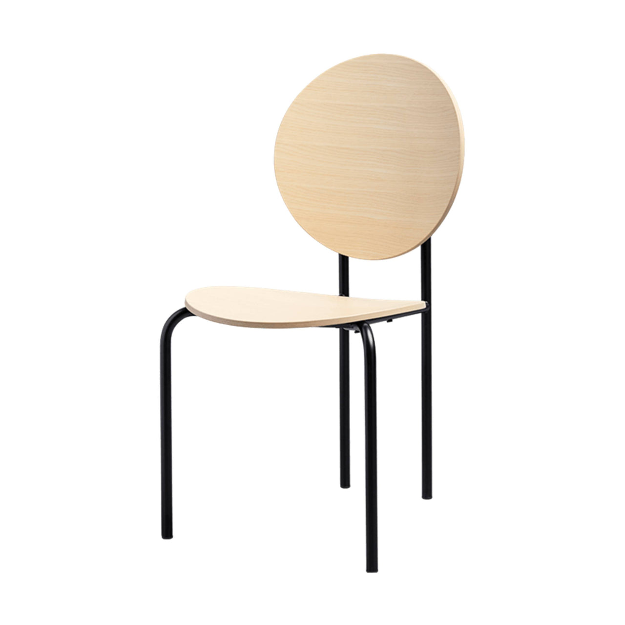 Michelle Chair: Set of 2 + Natural Ash + Satin Black