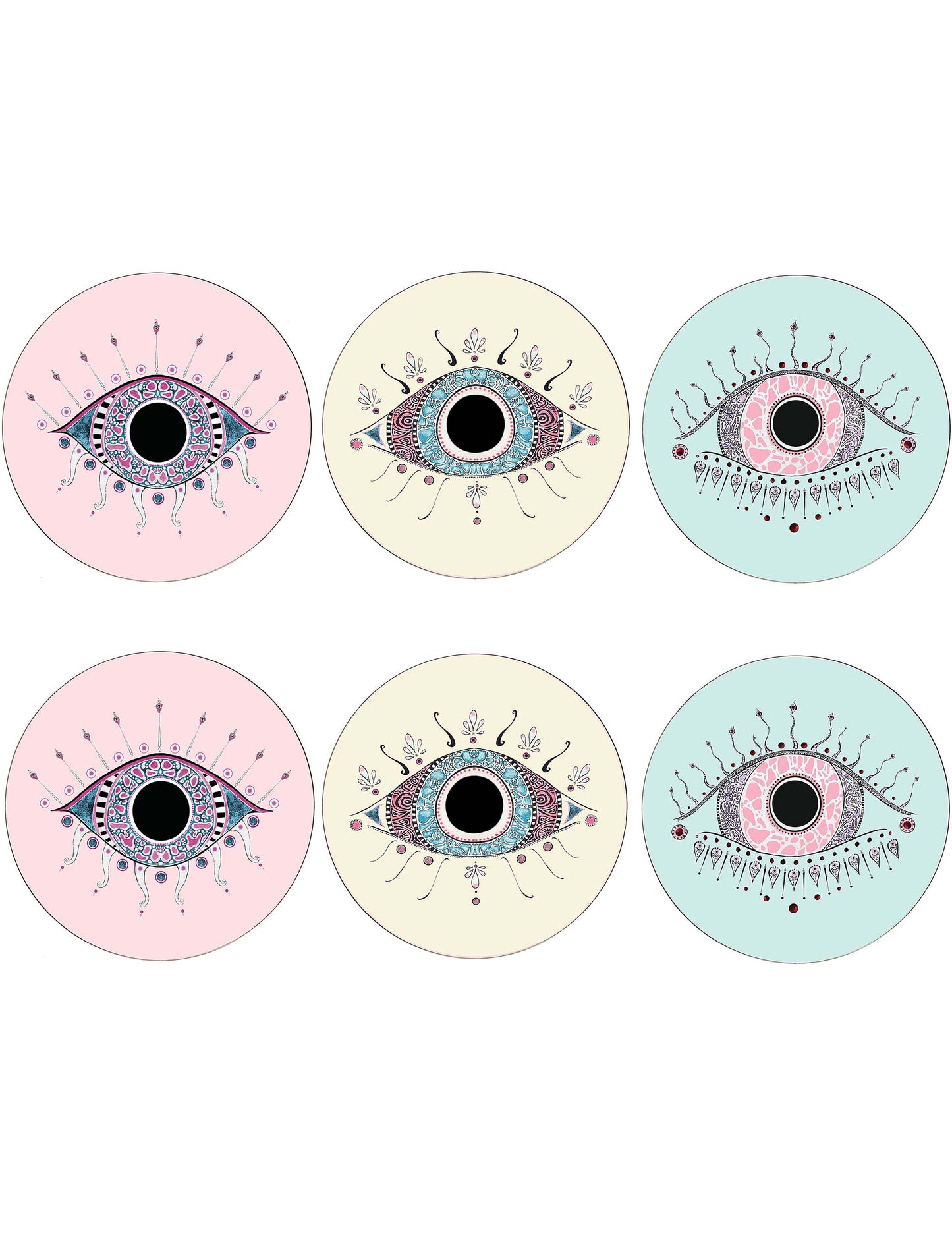 *Set of 6 Evil Eye Placemats