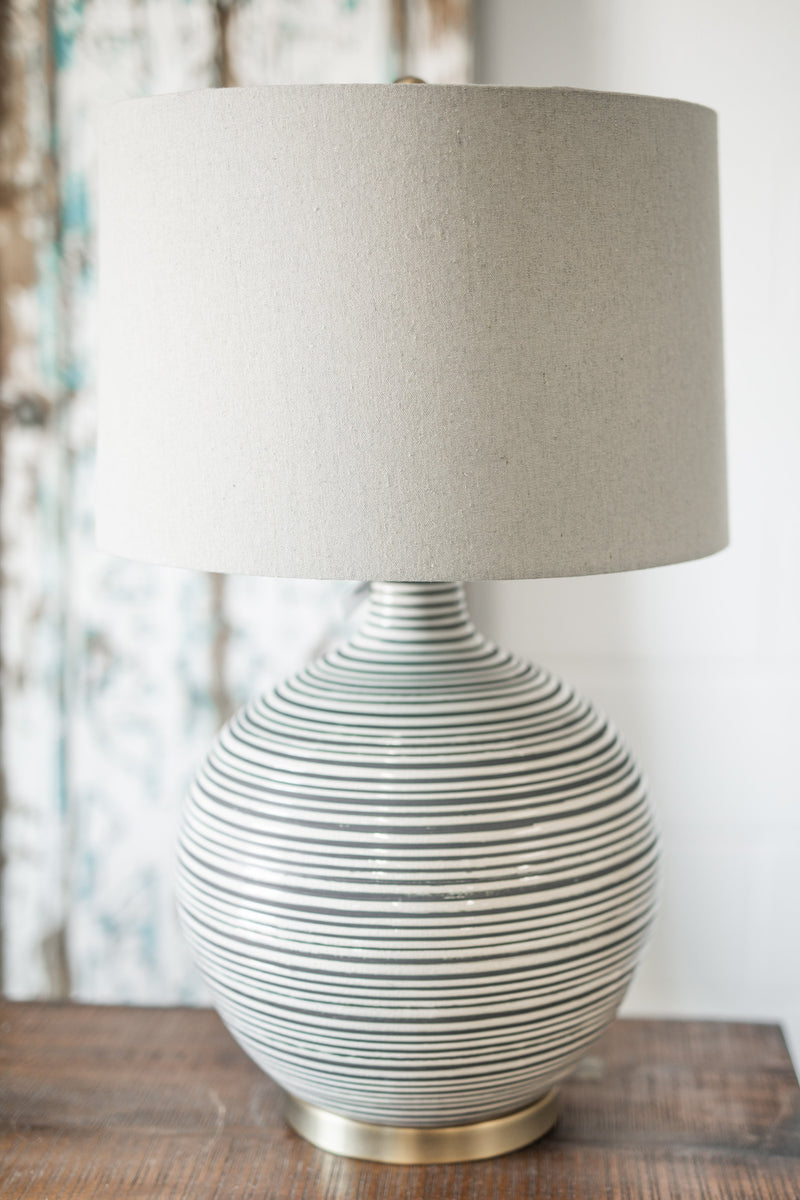 grey ceramic table lamp