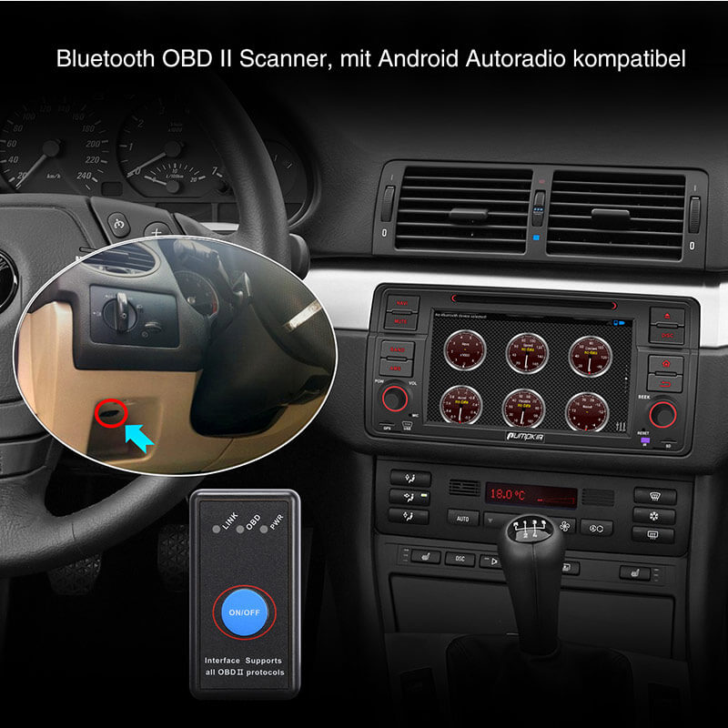 OBD2 Scanner Verbesserter OBDII Professioneller Bluetooth Auto Code Reader für iPhone, iPad & Android