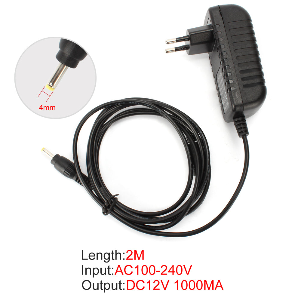 Universal Ladegerät AC / DC Adapter für Autokopfstützenmonitor und tragbaren DVD-Player mit 12V DC Eingangsbuchse und 2 Metern Länge