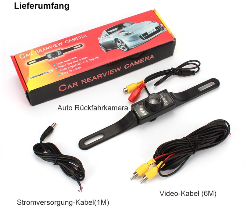 Kfz-Kennzeichen Auto Rückansicht Weitwinkel Reverse Night Vision Backup-Kamera mit langlebigem Metall Material / CMOS / wasserdicht / Markierungslinien / stoßfest