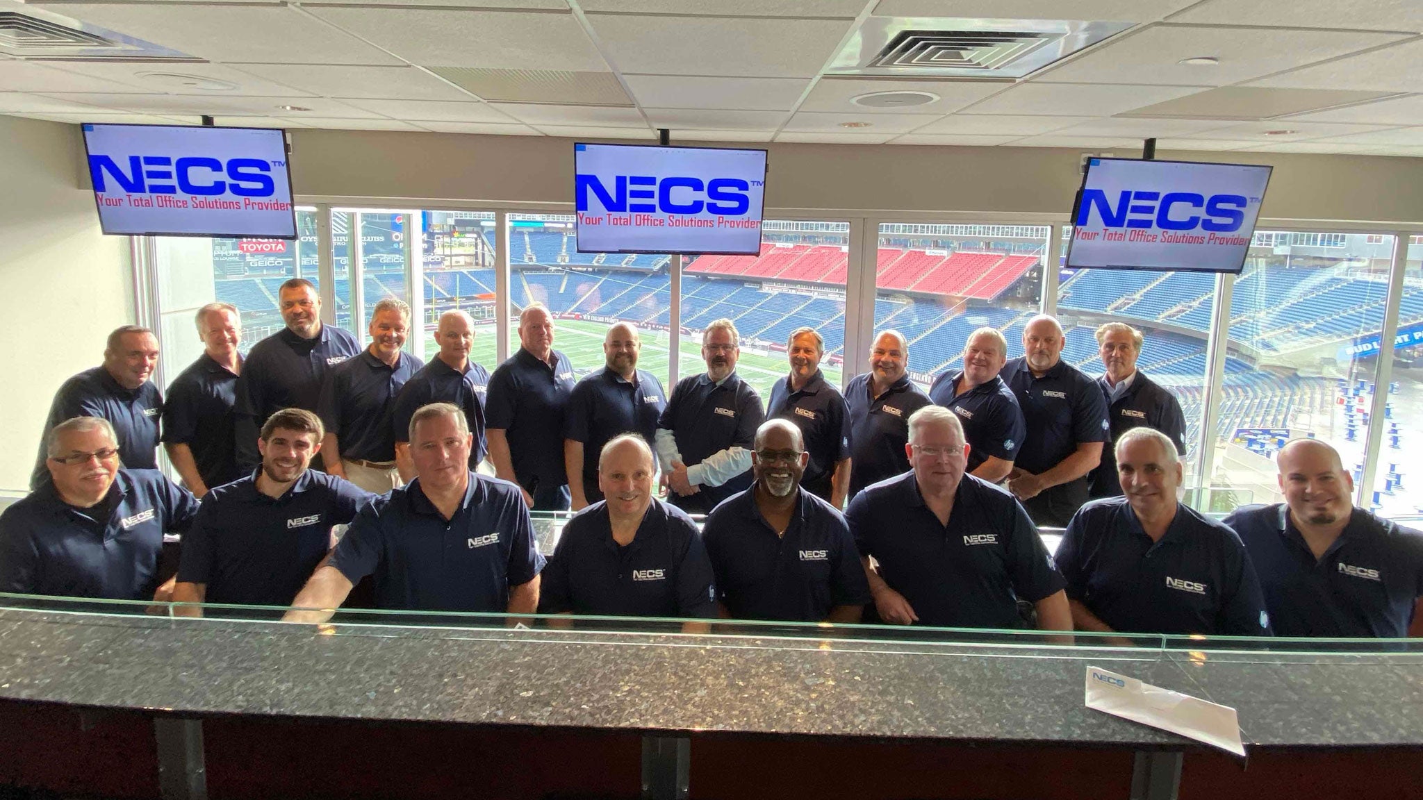 NECS Team at the Gillette Stadium for an Hp Conference