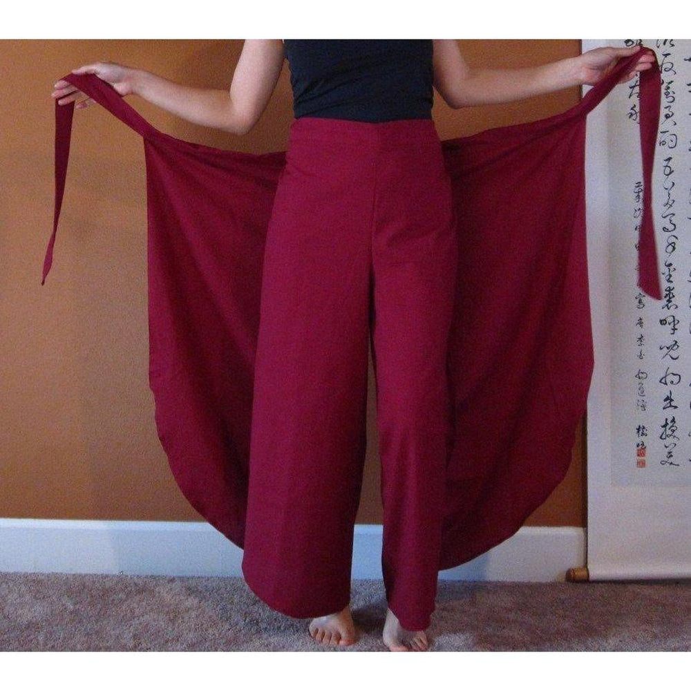 wrap linen pants