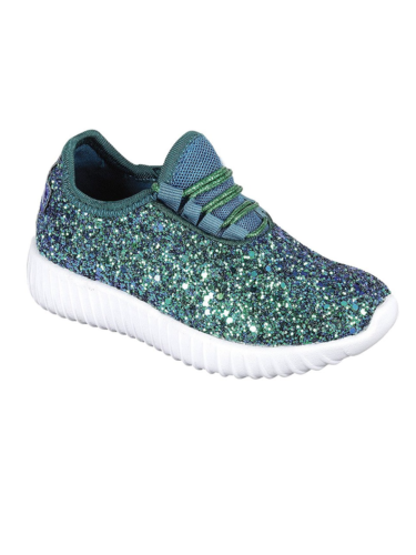 green glitter sneakers