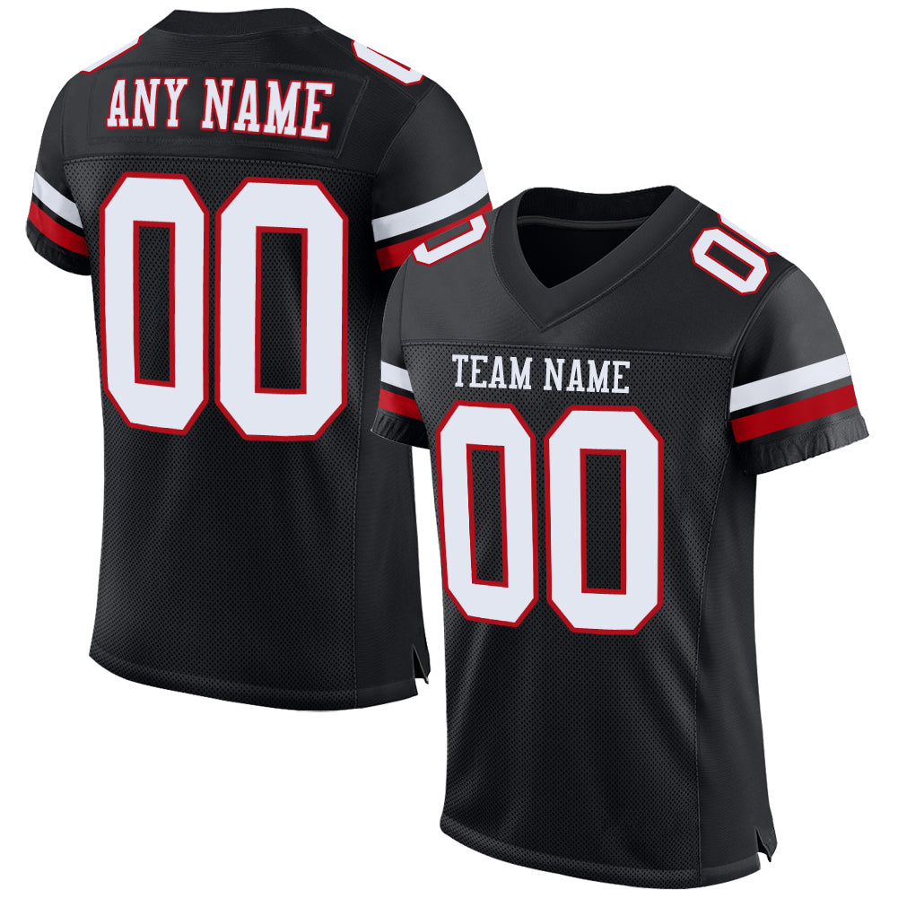 black and red football jersey