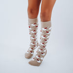 Socks | knee high  | santa all over