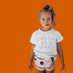 STRONG LIKE A GIRL in Peach | Kids Tee