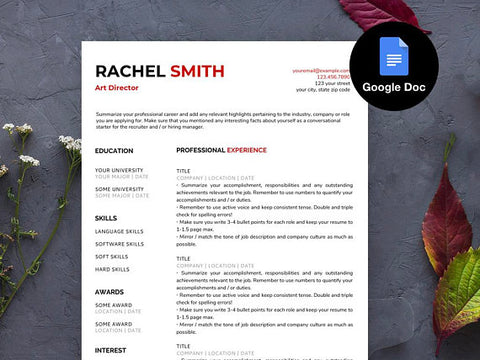 Google Docs Resume Template from UpWardDesigns