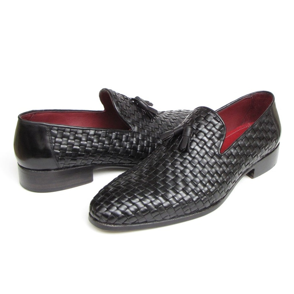 mens woven leather loafers