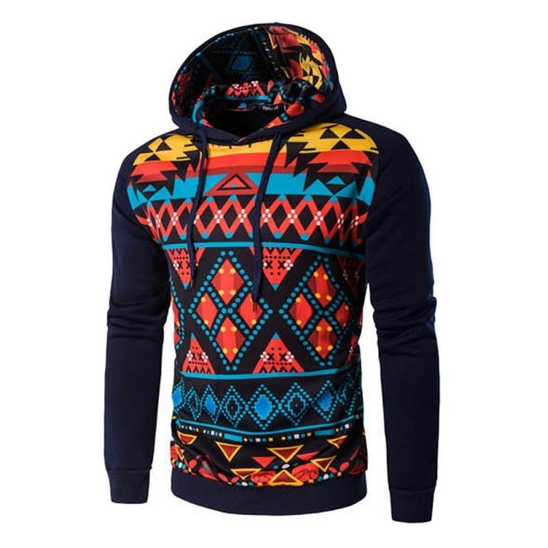 geometric print hoodie