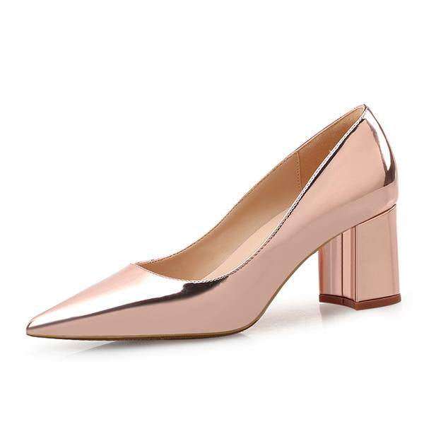 champagne coloured court shoes