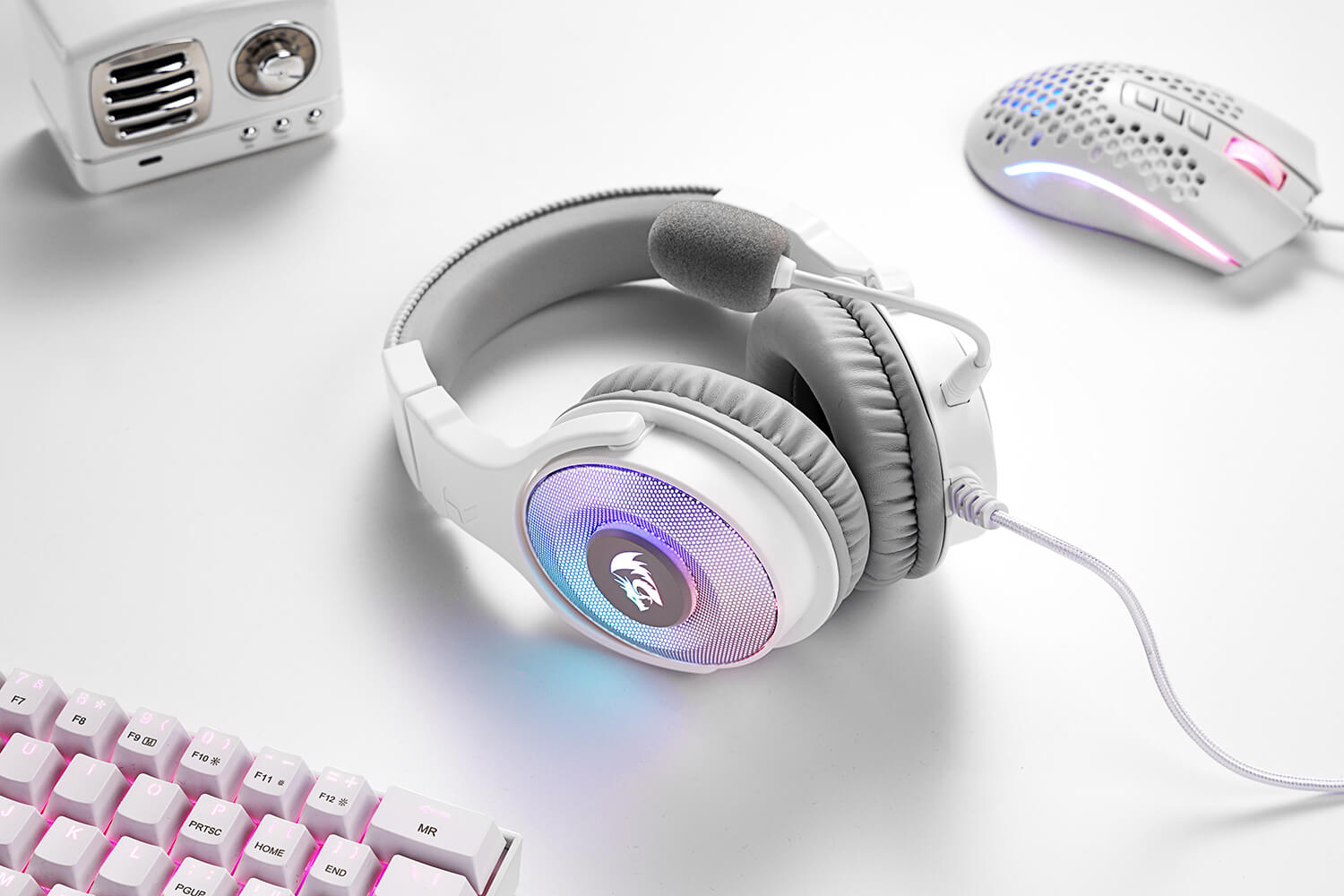 white rgb gaming headset