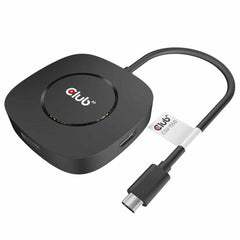 Club3D USB-C 3.2 Gen 1 Multistream Transport MST Hub DisplayPort 1.4 Triple Monitor Adapter Black