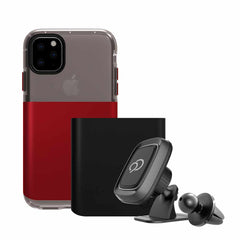 Nimbus9 Ghost 2 Pro Case with Car Mount Pitch Black/Crimson for iPhone 11 Pro