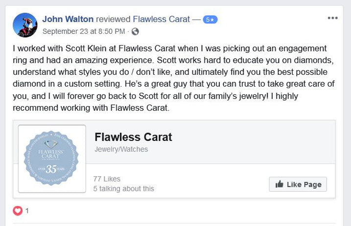 Flawless Carat Customer Review - John W