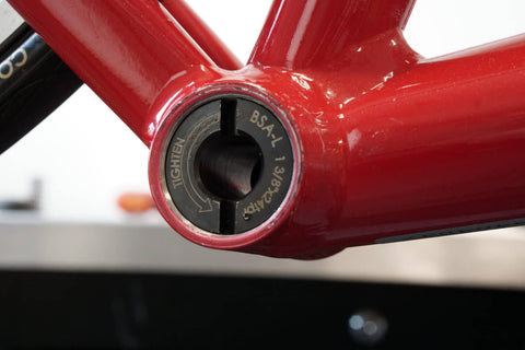 Unior Bottom Bracket Facing Guides installed after tapping