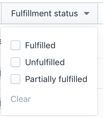 fulfillment status filter