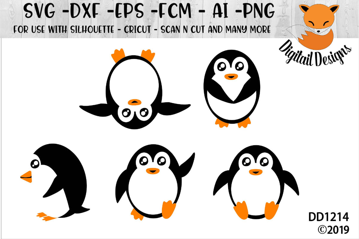 Download Set Of Funny Penguin Clipart Svg Font Market PSD Mockup Templates