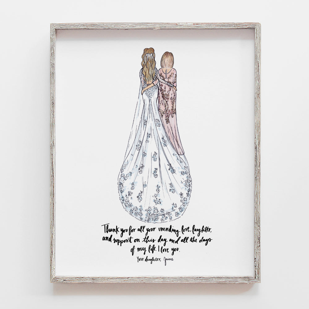 Custom Drawn Mother of the Bride Gift 