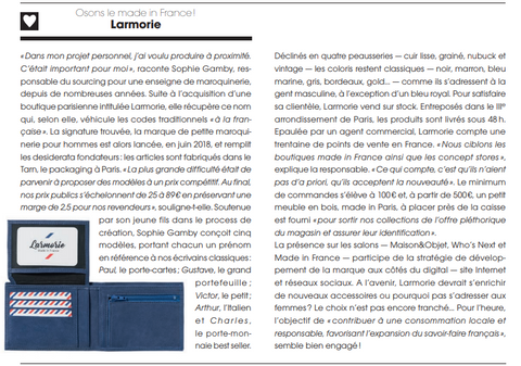 Article sur Larmorie dans le magazine C+ Accesoires