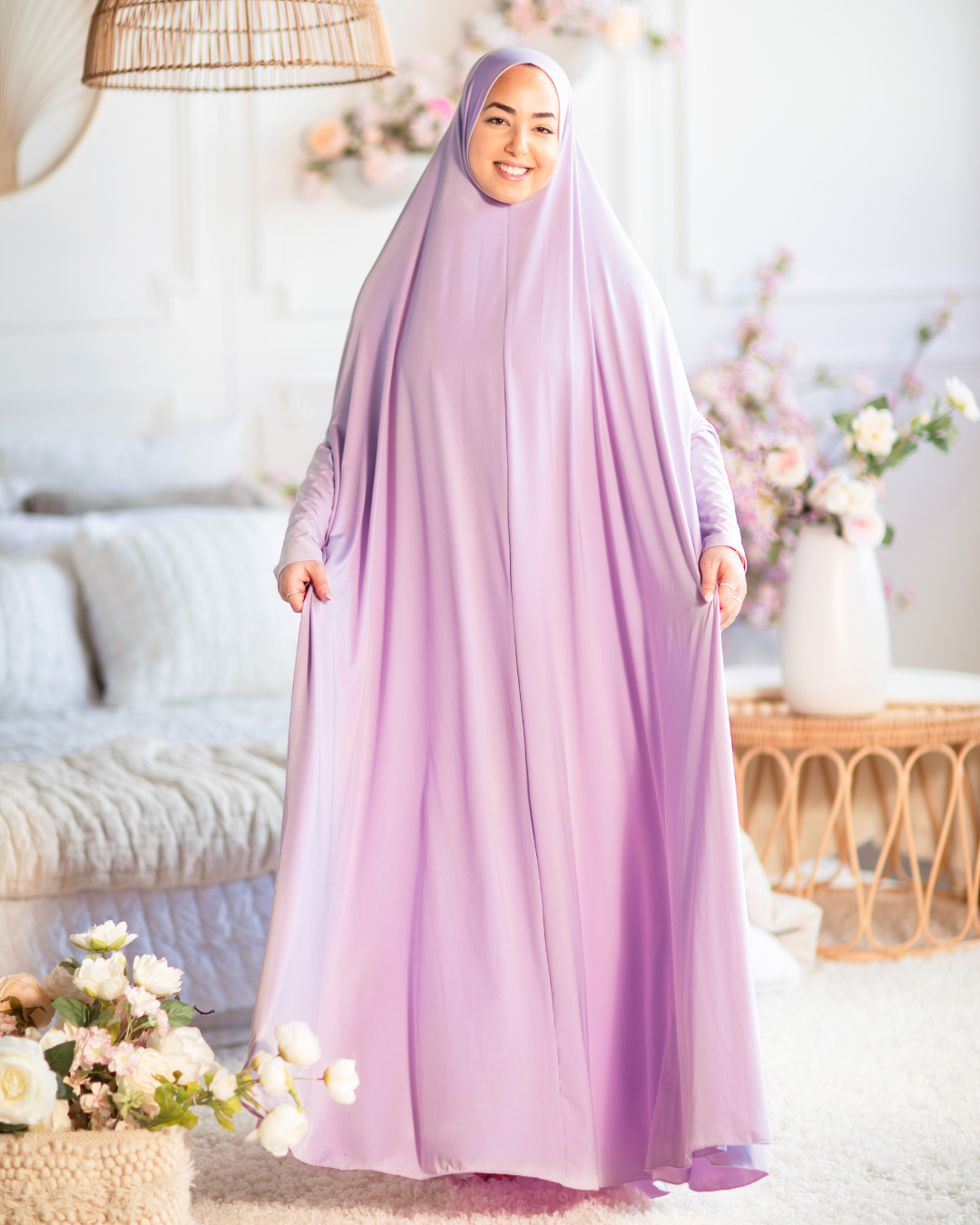 Full Coverage Prayer Hijab - Lilac - Honey Hijabs