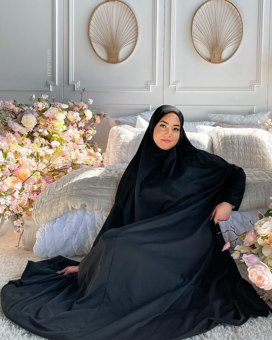 Full Coverage Prayer Hijab - Black | Honey Hijabs