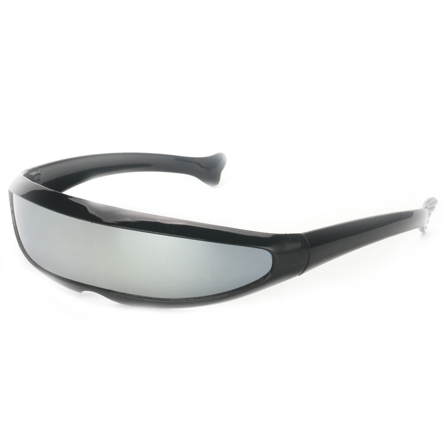 Futuristic Narrow Cyclops Sunglasses UV400 Personality Mirrored Lens