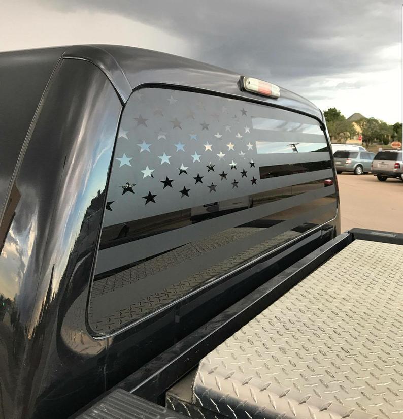 Ford F250 American Flag Custom Decal For Rear Window Truck